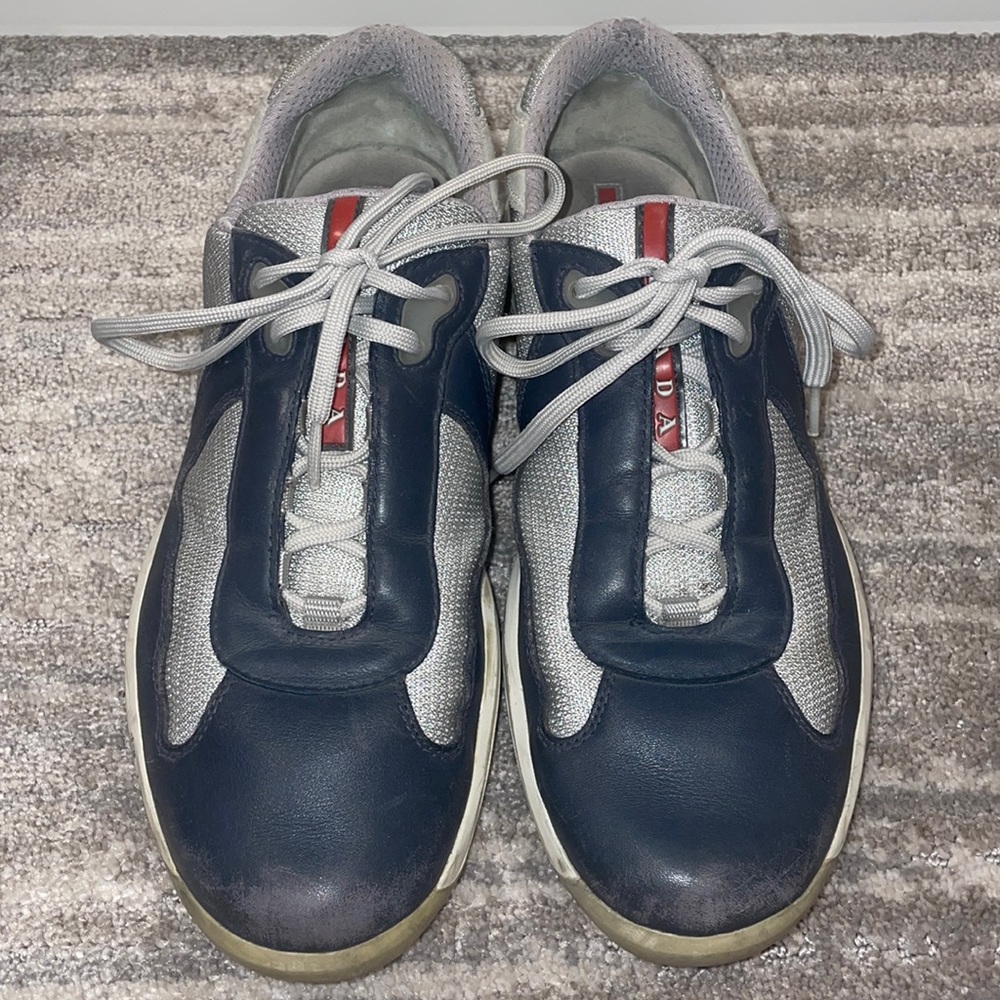 Prada mens navy sneakers